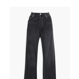 EB denim black slit hem jeans